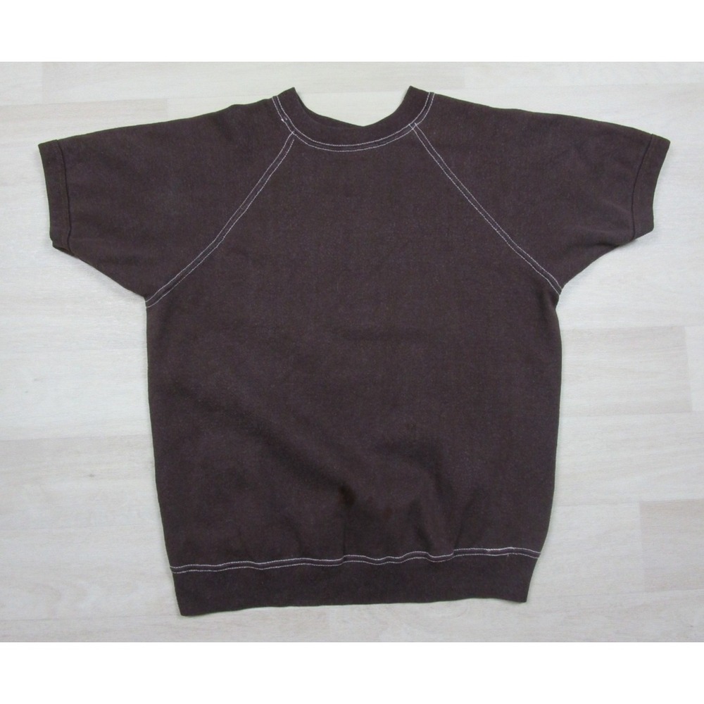 Vintage 60s Crewneck Sweatshirt (S) Short Sleeve Raglan Gym Workout Distressed